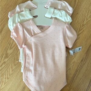 Pink and White Baby Bodysuits Set